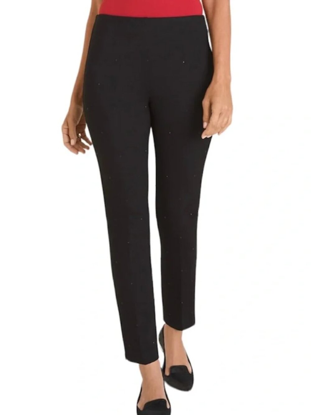 Chico's So Slimming Juliet Ankle Pants Size 2 US 12 Scattered Embellishments NWT